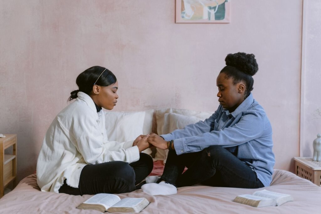 Couple praying together Encouraging Spiritual Growth