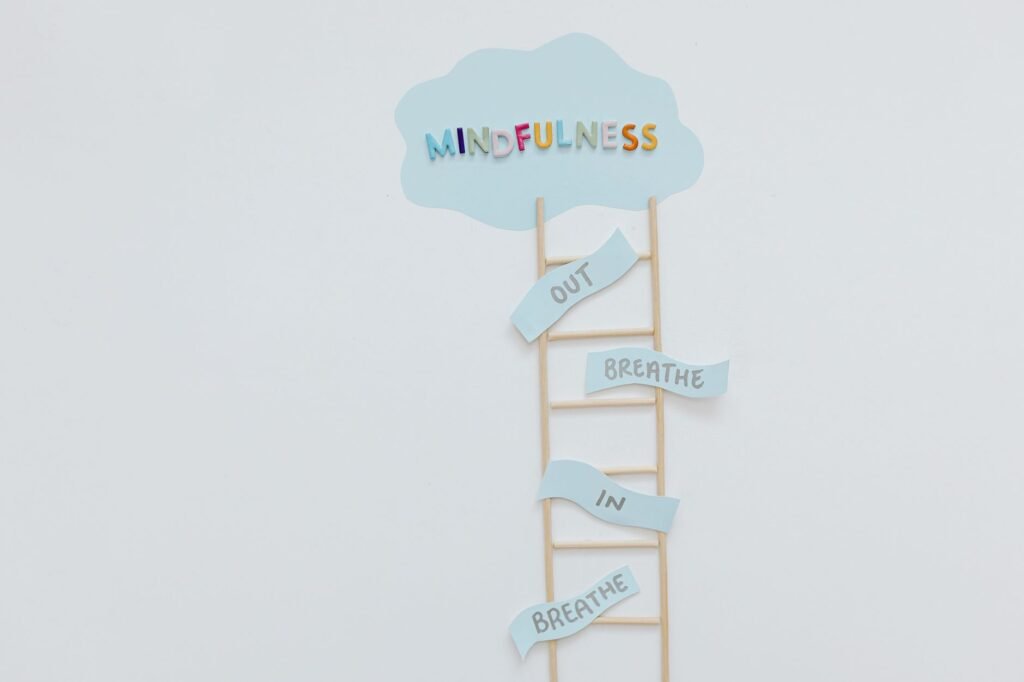 A peaceful scene depicting mindfulness and calmness