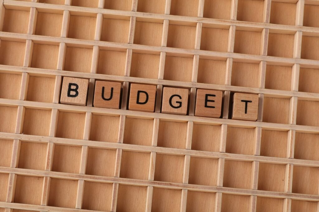 A budgeting notebook with prayerful notes for financial guidance