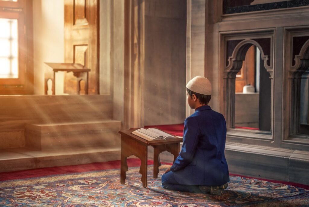 A child kneeling in prayer, demonstrating the importance of personal faith and connection with God