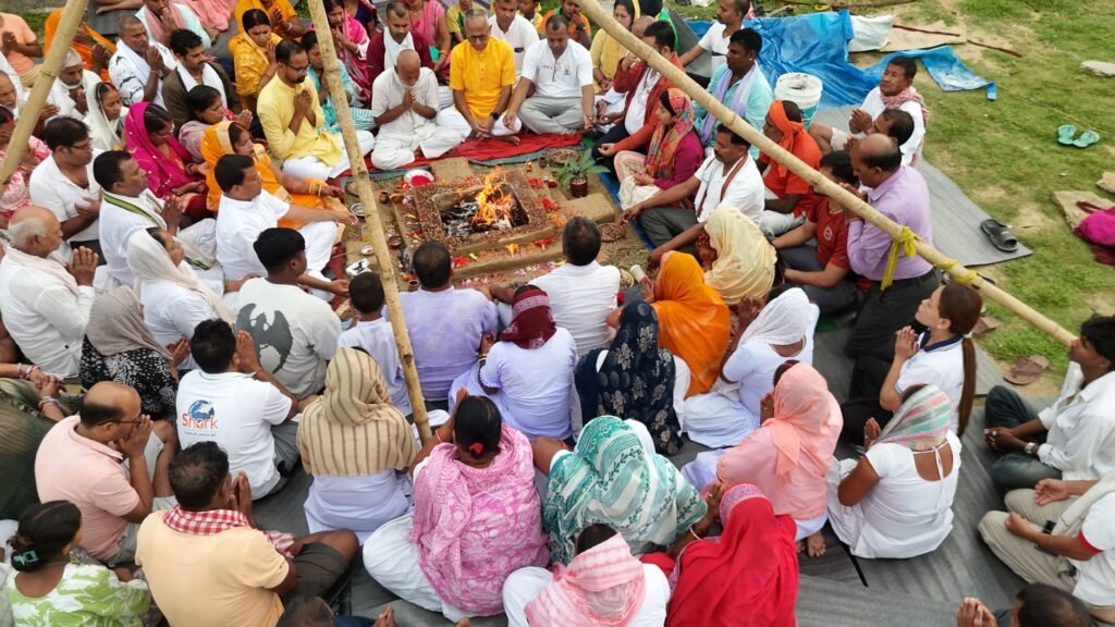 A community prayer circle showing the power of collective faith in action