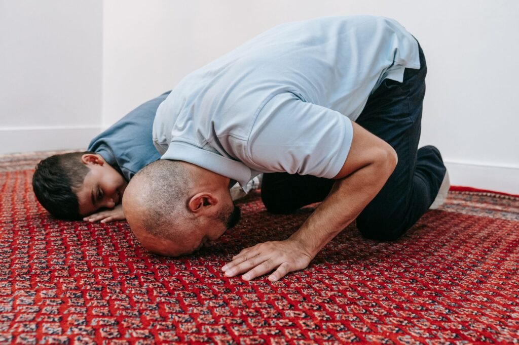 A family gathers in prayer, reinforcing their bond and faith