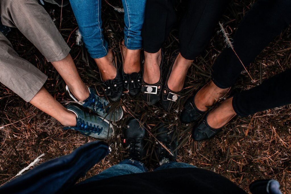 A group of friends sharing and supporting each other in their journey