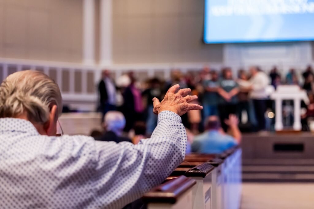 A peaceful moment of prayer and reflection on God's promises