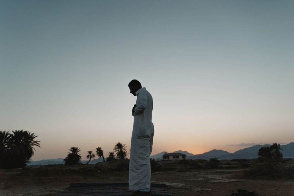A serene sunrise setting, perfect for morning prayers