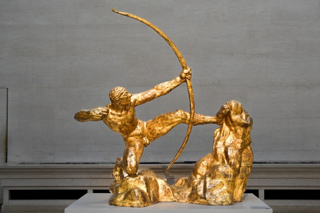 An illustration of David facing Goliath, showcasing his courage and faith in God