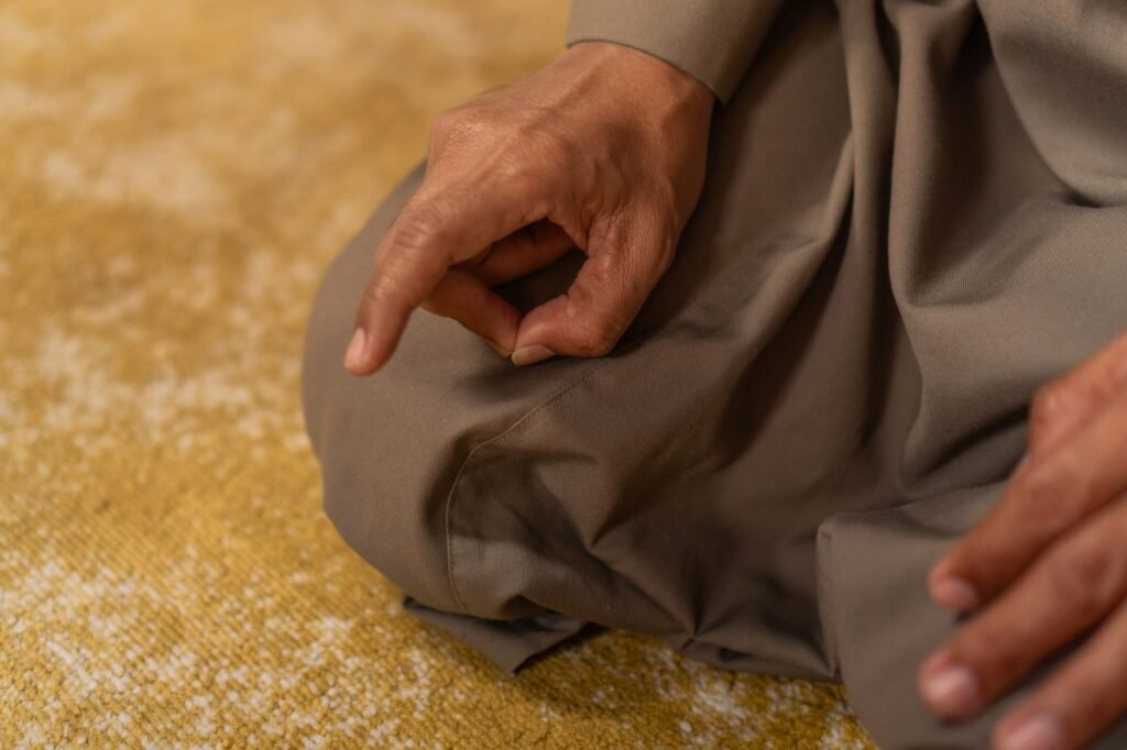 Depiction of Abraham in prayer, interceding for the people of Sodom and Gomorrah