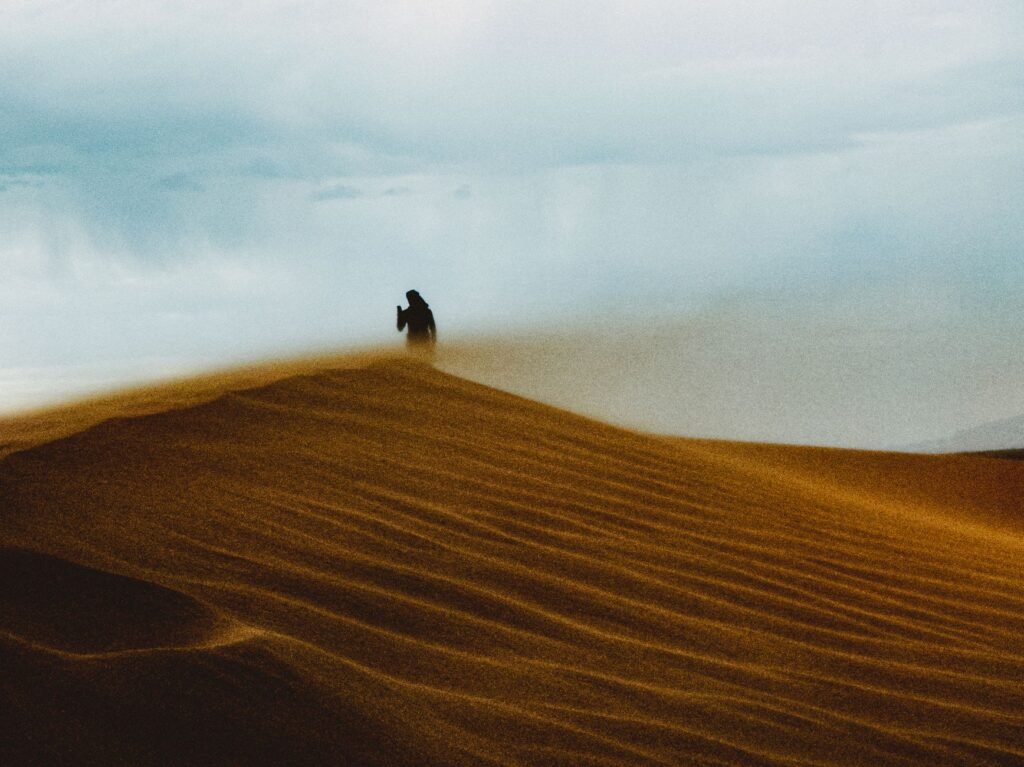 Moses leading the Israelites through the wilderness