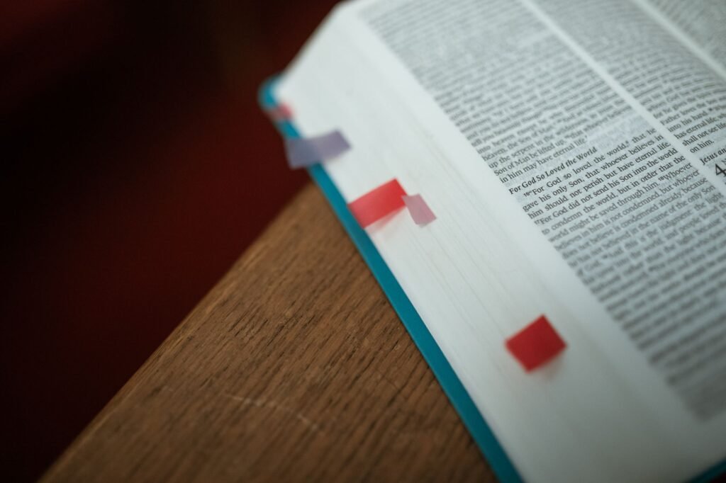 Someone reading the Bible for comfort and guidance